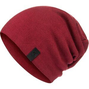 Unisex Maroon 100%Cotton Winter Skull Pull on Knit Warm Slouchy Baggy Beanie Cap